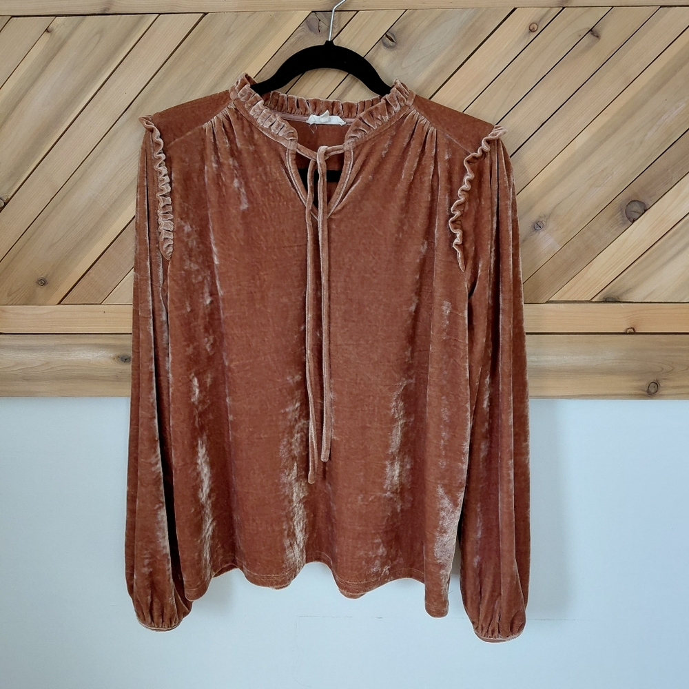 Dressy Soft Blouse Rust Colored Size Small Easel Los Angeles Brand